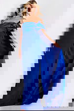 satin blue dress 3886