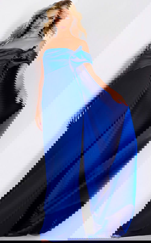 satin blue dress 3886