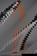 side of jersey dress with sheer panel 38983