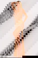 Strapless gold Evening Gown 39016