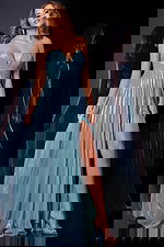 strapless pleated dress 39023