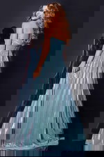 blue pleated dress 39023