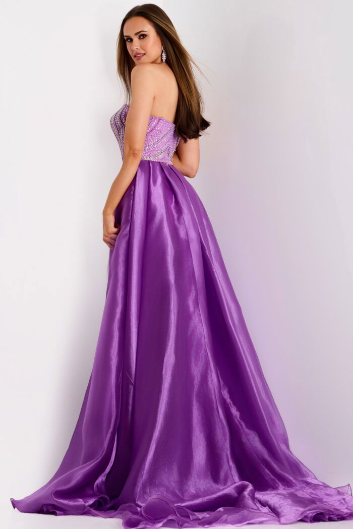 Beaded Dress With Detachable Overskirt