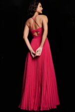 back view of Jovani 39139 fuchsia dress with criss-cross design