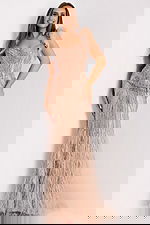 beaded dress with feather 39171