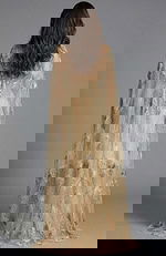 Strapless Gown with Beaded Sheer Cape 39214 - Image 3