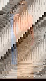 embellished nude backless dress 39252