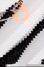 One-shoulder black mermaid gown with floral embroidery 39267