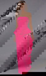 One Shoulder Fitted Evening Gown With Flared Hem