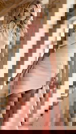 halter neckline short pink dress 39670