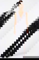 v neckline embellished peplum jumpsuit 39720