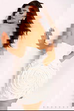 Ivory strapless short dress 39848