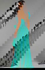 One-Shoulder Embellished Gown with Ruffled Accents 39851 - Image 2