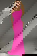 Full view of Jovani 39971 pink gown highlighting effortless elegance.