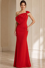 red one shoulder long dress 39971