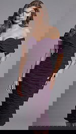 off shoulder pletaed dress 40040