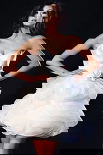 White ruffled skirt dress 40041