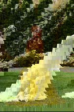 Sheer Floral Tulle Gown With Strapless Bodice 40092 - Image 10