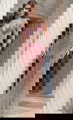 Back View Illusion Gown With Intricate Beaded Pattern And Sheer Panels