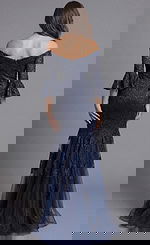 Back View Off Shoulder Lace Gown With Sheer Tulle Train