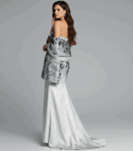 side of silver black mermaid dress 40166