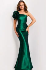 mermaid taffeta green dress with floral detail 40206