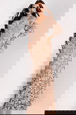 Elegant embroidered lace evening gown for formal events