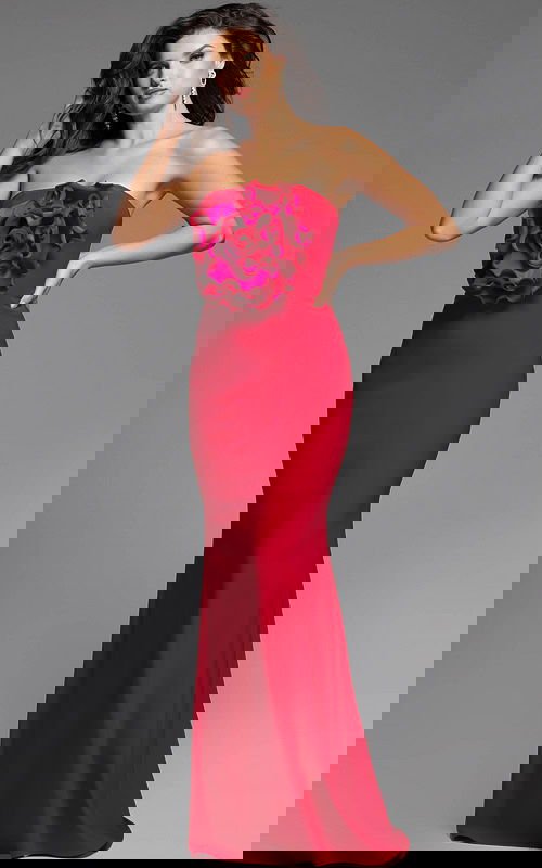 jersey red fitted dress 40214