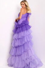 layered skirt one shoulder dress 40220