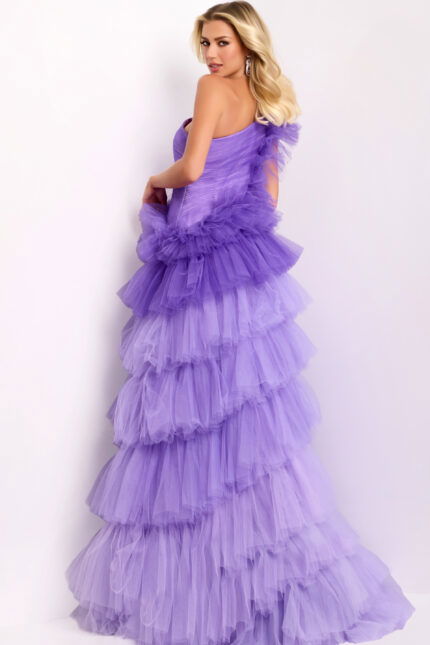 layered skirt one shoulder dress 40220