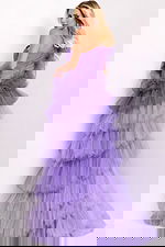 layered skirt one shoulder dress 40220