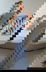 blue one shoulder jersey dress 40301