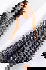 V neck line fit and flare dress 40314