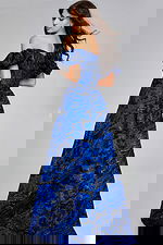 Back view of Jovani 40315 highlighting fabric detail and fit.