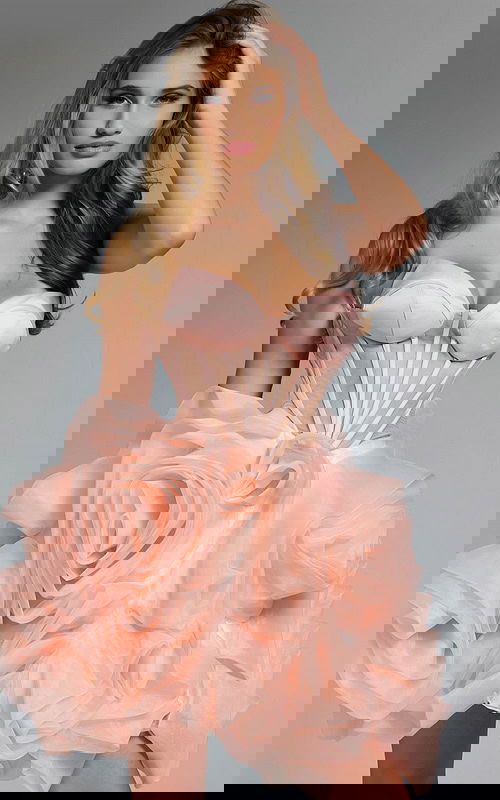 Model wearing Jovani dress 40345.