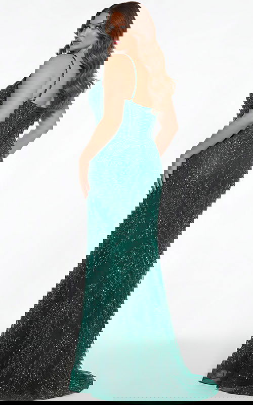 green embellished dress 40470