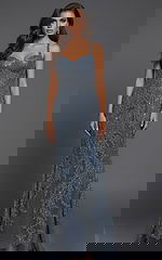 blue embellished dress 40470