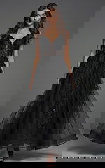 black tulle a line dress 40472