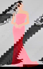 red mermaid strapless dress 40598