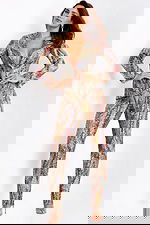 Patterned glitter blazer and pants set