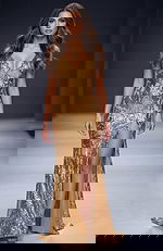 shiny elegant gold v neckline dress 40755