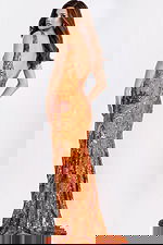 Open Back Sequin Prom Gown