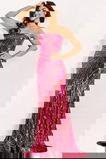 mermaid strapless prom dress 40765