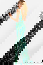 Fitted Glitter Dress With Open Back