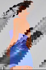 Back view of the Jovani 40937 dress in royal blue with intricate lace.