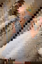 ruched bodice deep v neckline short wedding dress 41001