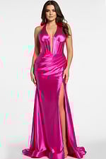 fuchisa corset bodice plunging neckline dress 41012