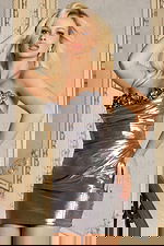 strapless metallic short dress 41014