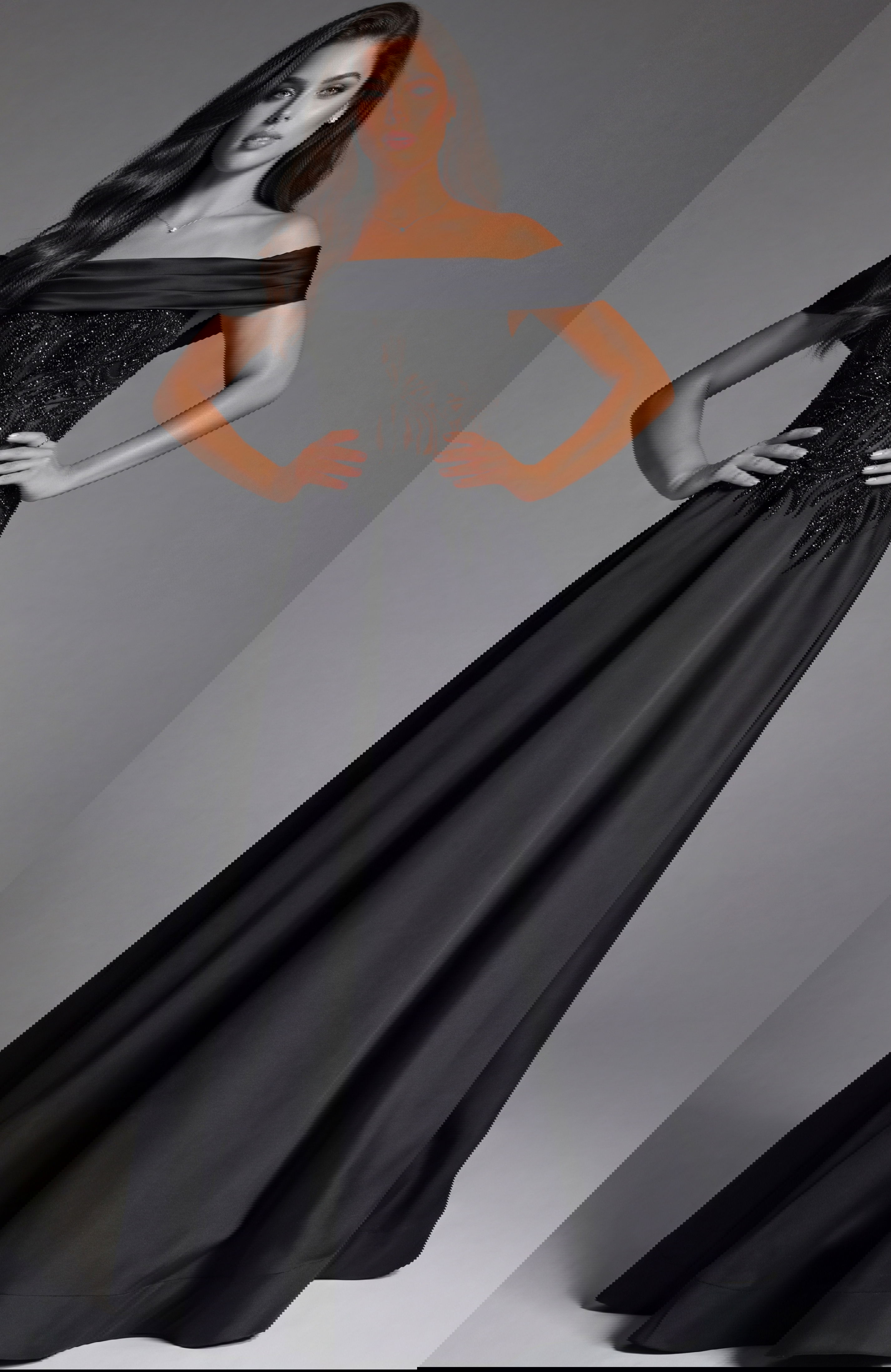 41198 off the shoulder ball gown 41198