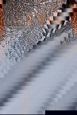 silver beaded fabric for style 41198